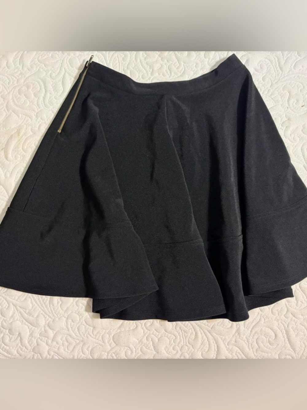 Lulus Black Flared Skirt with Side Zip